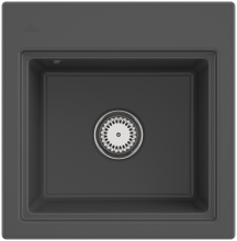 Villeroy & Boch 335A02i4 Subway Style 50 S Graphite Keramik Excenterbetätigung Spüle Aufliegend 50 cm Unterschrank