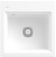 Villeroy & Boch 335A02RW Subway Style 50 S Stone White Keramik Excenter Spüle Aufliegend 50 cm Unterschrank