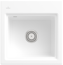 Villeroy & Boch 335502R1HL2 Subway Style 50 S Weiß Alpin Keramik Excenter Spüle Aufliegend 50 cm Unterschrank