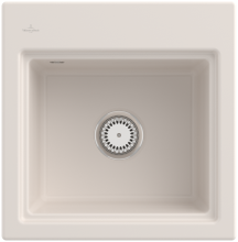 Villeroy & Boch 335502KRHL2 Subway Style 50 S Crema Keramik Excenterbetätigung Spüle Aufliegend 50 cm Unterschrank