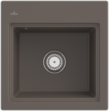 Villeroy & Boch 335501TRHL23 Subway Style 50 S Timber Keramik Handbetätigung Spüle Aufliegend 50 cm Unterschrank