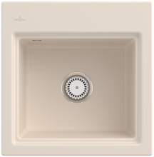 Villeroy & Boch 335502FUHL3 Subway Style 50 S Ivory Keramik Excenterbetätigung Spüle Aufliegend 50 cm Unterschrank