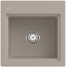 Villeroy & Boch 335502AMHL2 Subway Style 50 S Almond Keramik Excenterbetätigung Spüle Aufliegend 50 cm Unterschrank