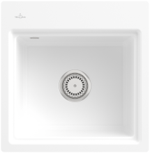 33551FRWHL123 Subway Style 50 S Flat Stone White Keramik Handbet. flächenbündig Spüle 50 cm Schrank