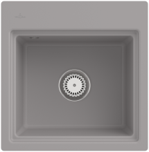 33551FKDHL23 Subway Style 50 S Flat Fossil Keramik Handbetätigung flächenbündig Spüle 50 cm Schrank