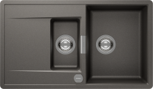 Mono D-150-FB Silverstone (MOND150FBSIL) Unterschrank 60cm fl&auml;chenb&uuml;ndige Sp&uuml;le CRISTADUR®