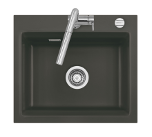 Systemceram 50020185 Kara 57 Schiefer 85 Handb. Keramiksp&uuml;le Handbet&auml;tigung Einbausp&uuml;le 60 cm Unterschrank