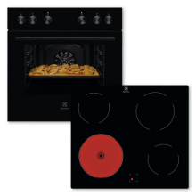 ELXH1K (KEHLH00BK + LRD6400IK) Herdset schwarz 7Heizarten Elektrokochfeld rahmenlos 60cm