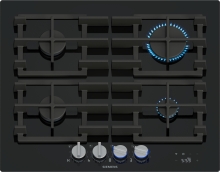Siemens ER6A6PH40 Gaskochfeld 60cm Hartglas stepFlame cookConnect HomeConnect abnehmbare Schwertknebel
