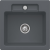 Villeroy & Boch 33452Fi4 Siluet 50 S flat Graphite Keramikspüle Excenterbetätigung flächenbündig 50 cm Unterschrank