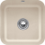 Villeroy & Boch 670302AM Cisterna 50 Almond Keramikspüle Excenterbetätigung Unterbauspüle 50 cm Unterschrank