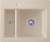 Villeroy & Boch 678002AMHL1 Subway 60 XM Almond Keramikspüle Excenterbetätigung Einbauspüle 60 cm Unterschrank