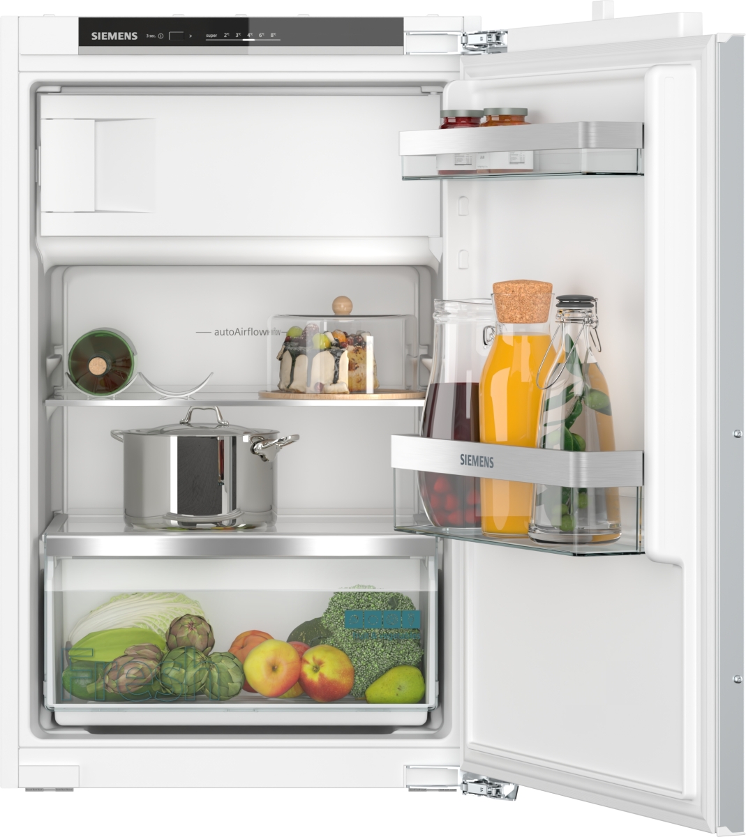 Siemens KI22LVFE0 Einbau-Kühlschrank mit Gefrierfach 88 x 56 cm Flachscharnier, freshBox, AutoAirFlow