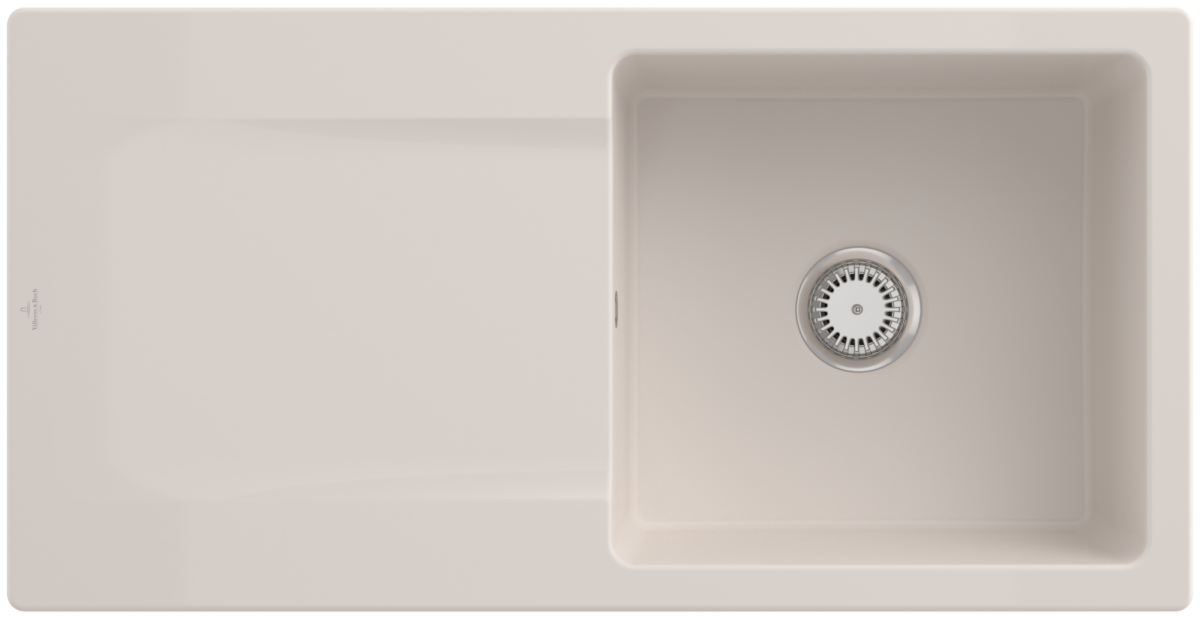 Villeroy & Boch 333601KRHL12 Siluet 60 Crema Keramikspüle Handbetätigung Einbauspüle 60 cm Unterschrank