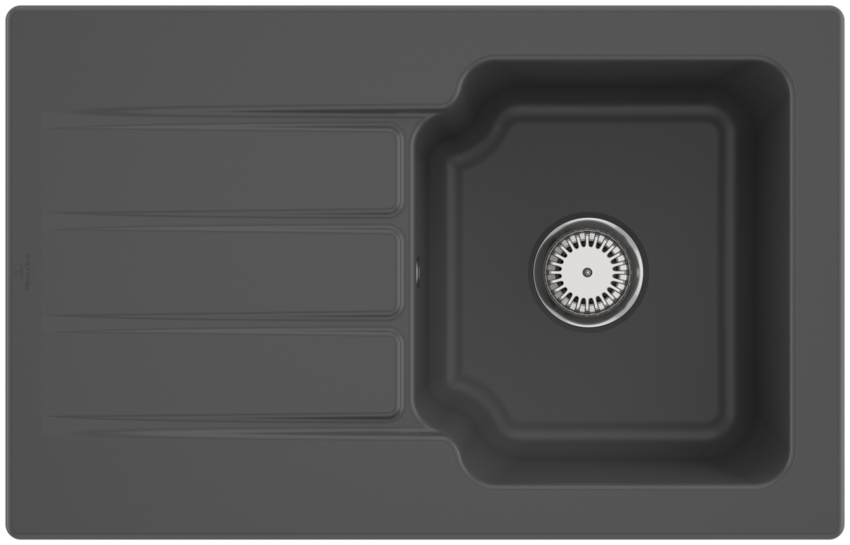 Villeroy & Boch 334001i4 Architectura 45 Graphite Keramikspüle Handbetätigung Einbauspüle 45 cm Unterschrank
