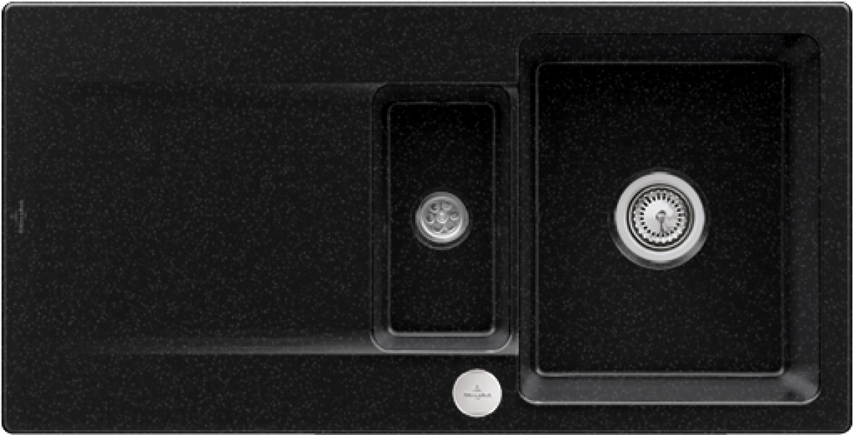 Villeroy & Boch 333702J0 Siluet 60 R Chromite Keramikspüle Excenterbetätigung Einbauspüle 60 cm Unterschrank