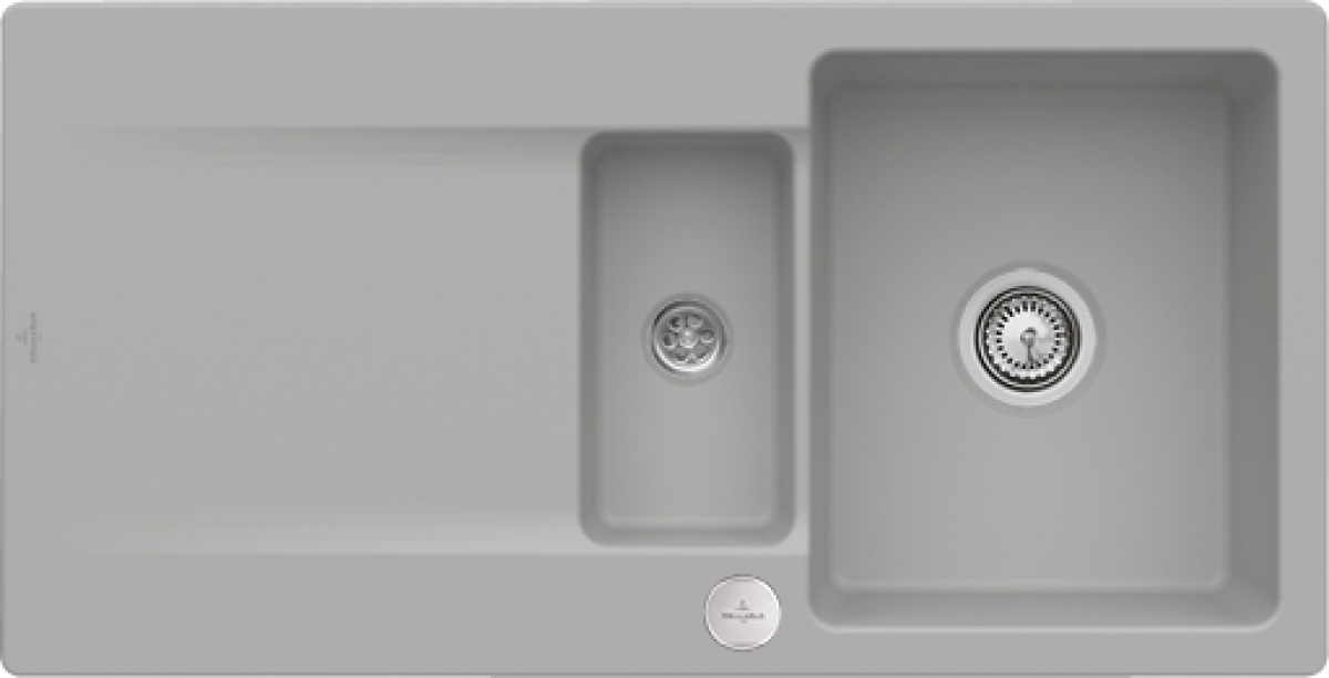 Villeroy & Boch 333702KD Siluet 60 R Fossil Keramikspüle Excenterbetätigung Einbauspüle 60 cm Unterschrank