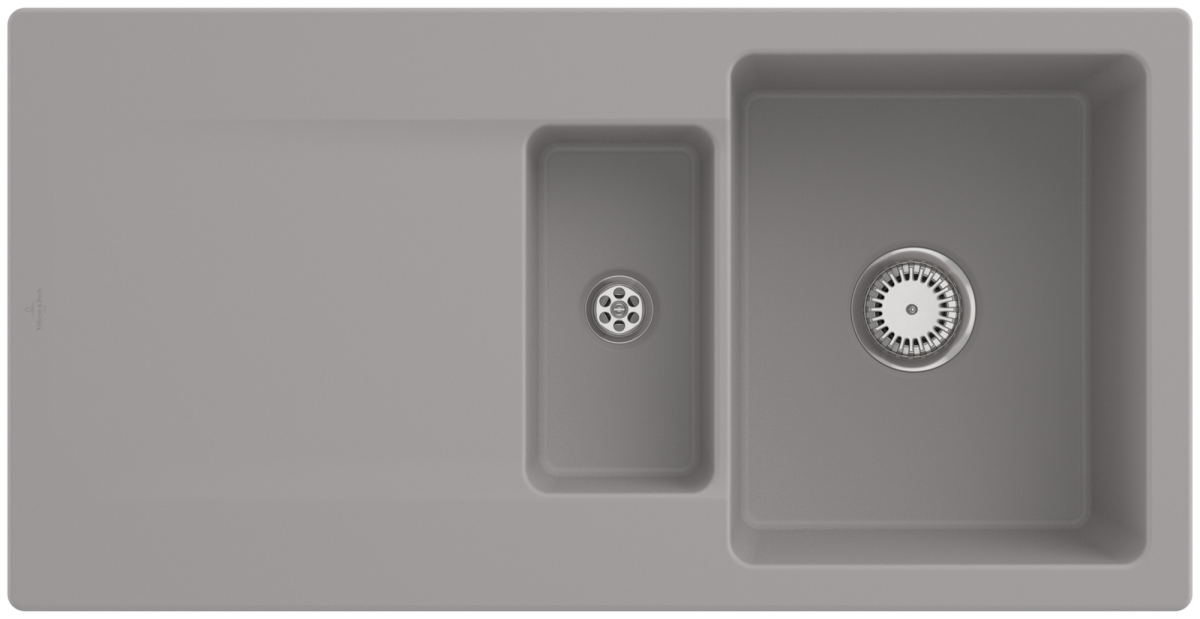 Villeroy & Boch 333702KDHL1 Siluet 60 R Fossil Keramikspüle Excenterbetätigung Einbauspüle 60 cm Unterschrank