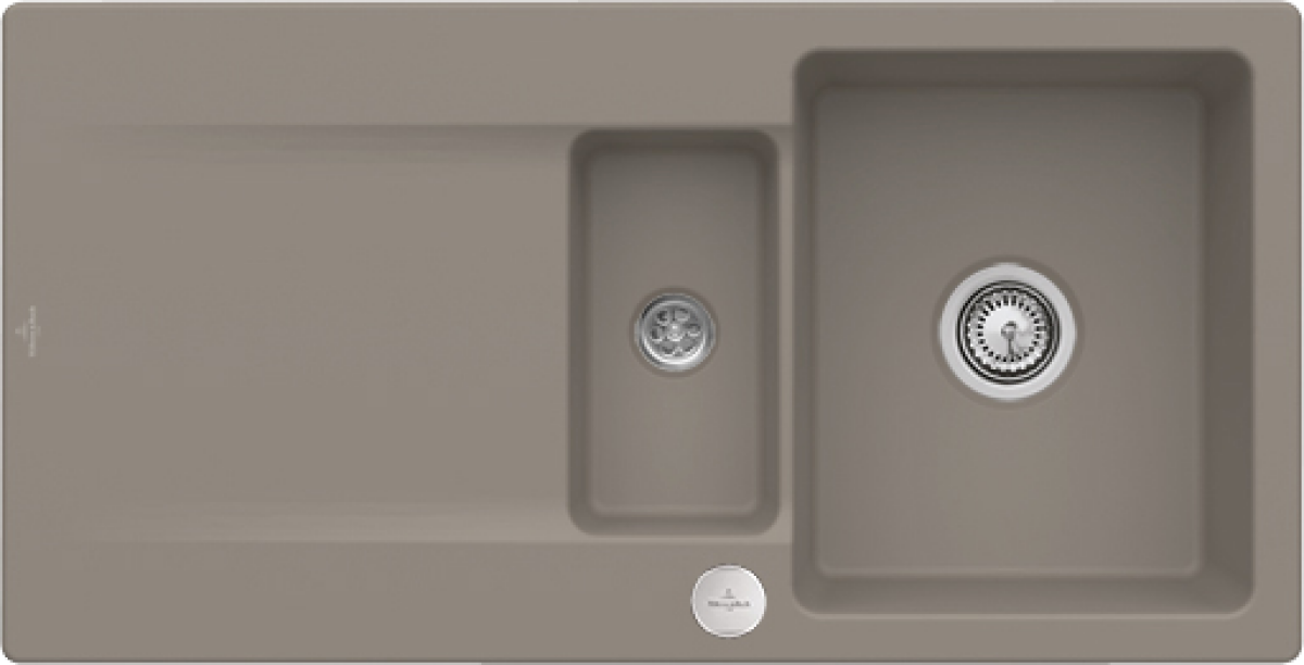 Villeroy & Boch 333702TR Siluet 60 R Timber Keramikspüle Excenterbetätigung Einbauspüle 60 cm Unterschrank