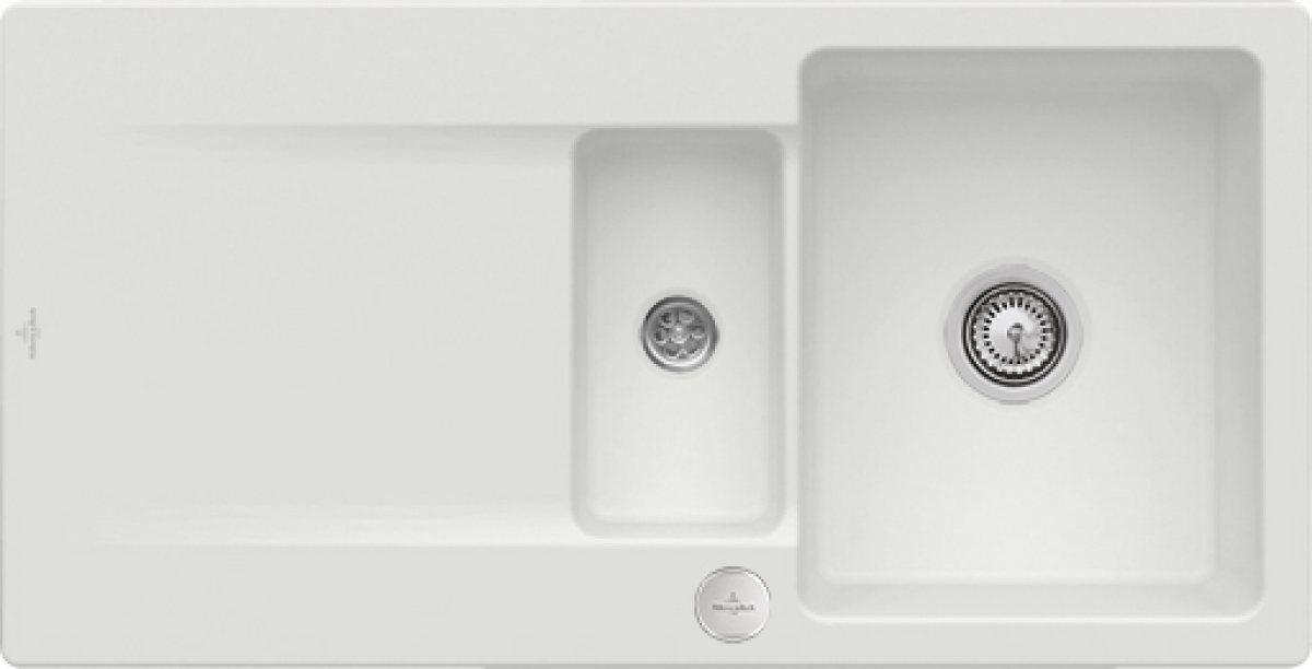 Villeroy & Boch 333702SM Siluet 60 R Steam Keramikspüle Excenterbetätigung Einbauspüle 60 cm Unterschrank