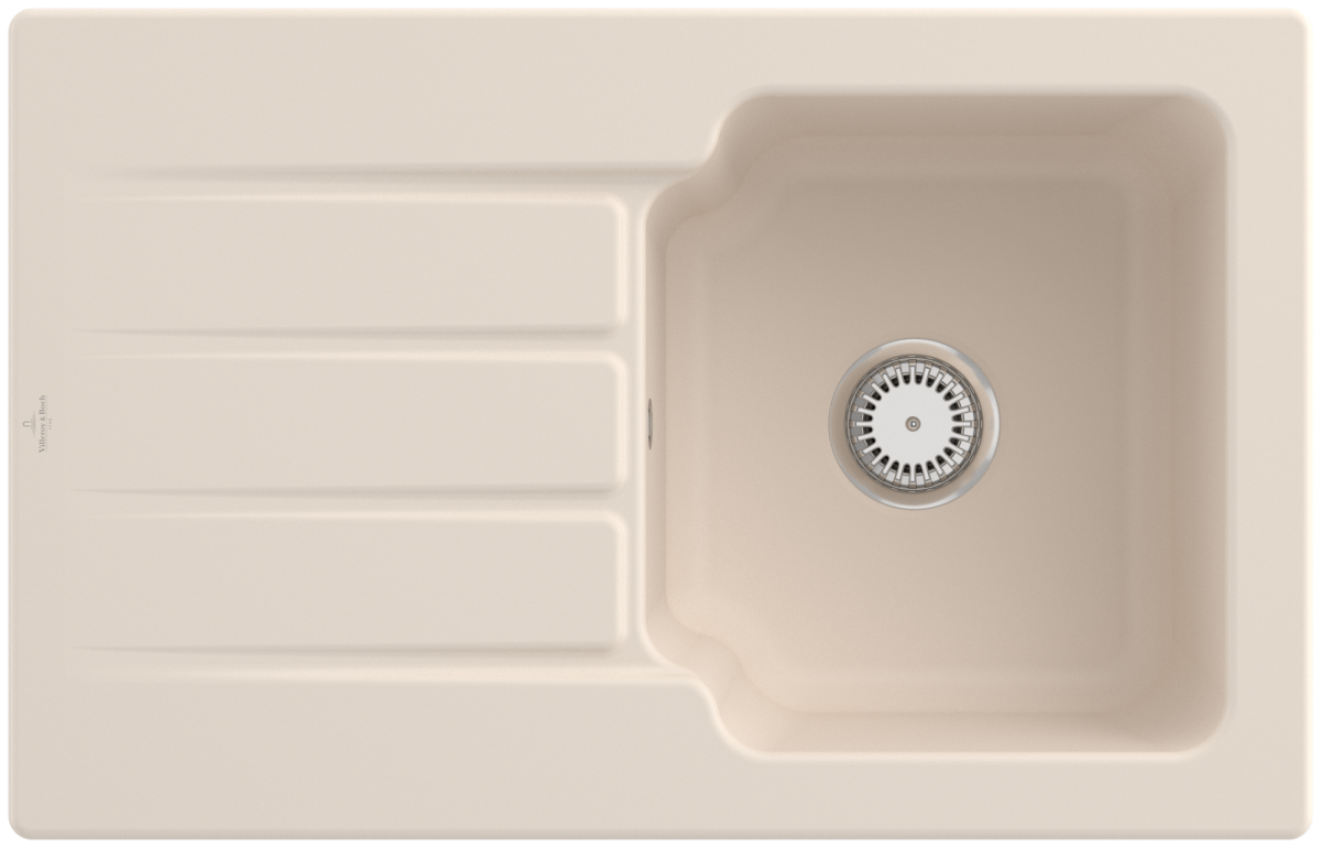 Villeroy & Boch 334001FUHL2 Architectura 45 Ivory Keramikspüle Handbetätigung Einbauspüle 45 cm Unterschrank