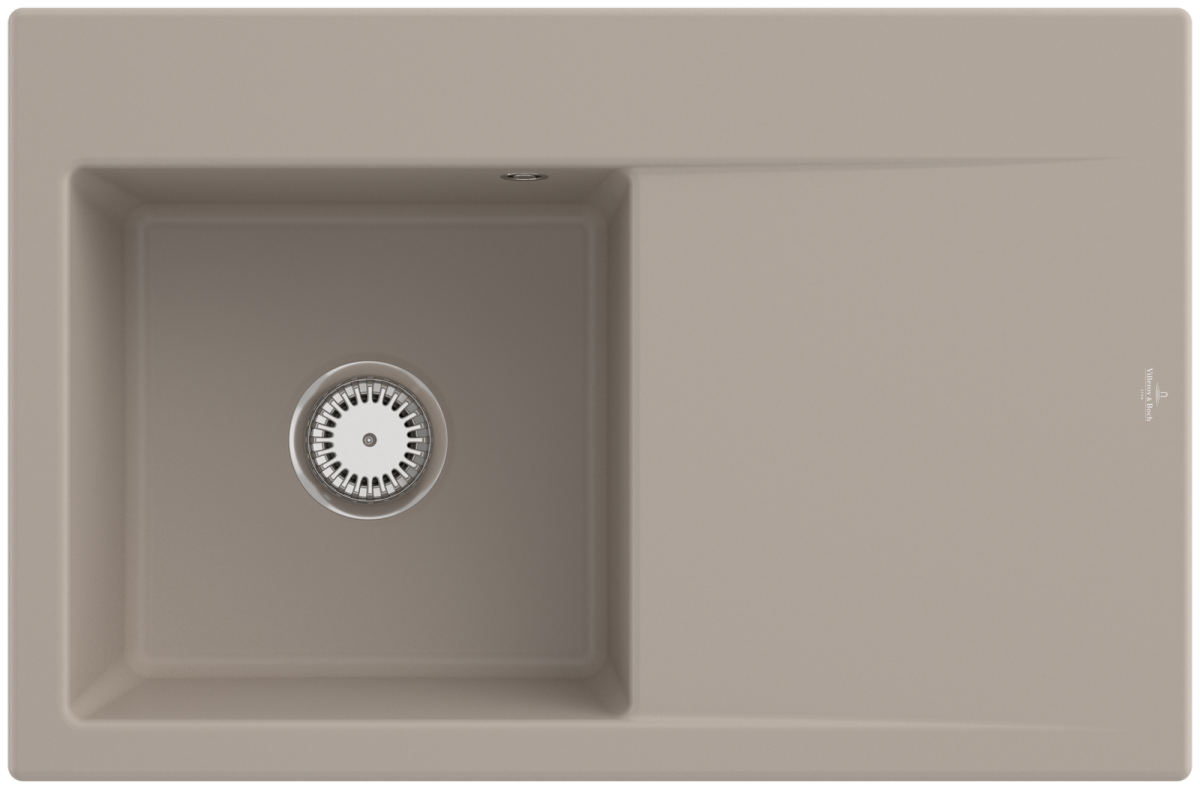 Villeroy & Boch 334802AMHL2 Subway Style 45 Almond Keramik Excenterbetätigung Spüle Aufliegend 50 cm Unterschrank