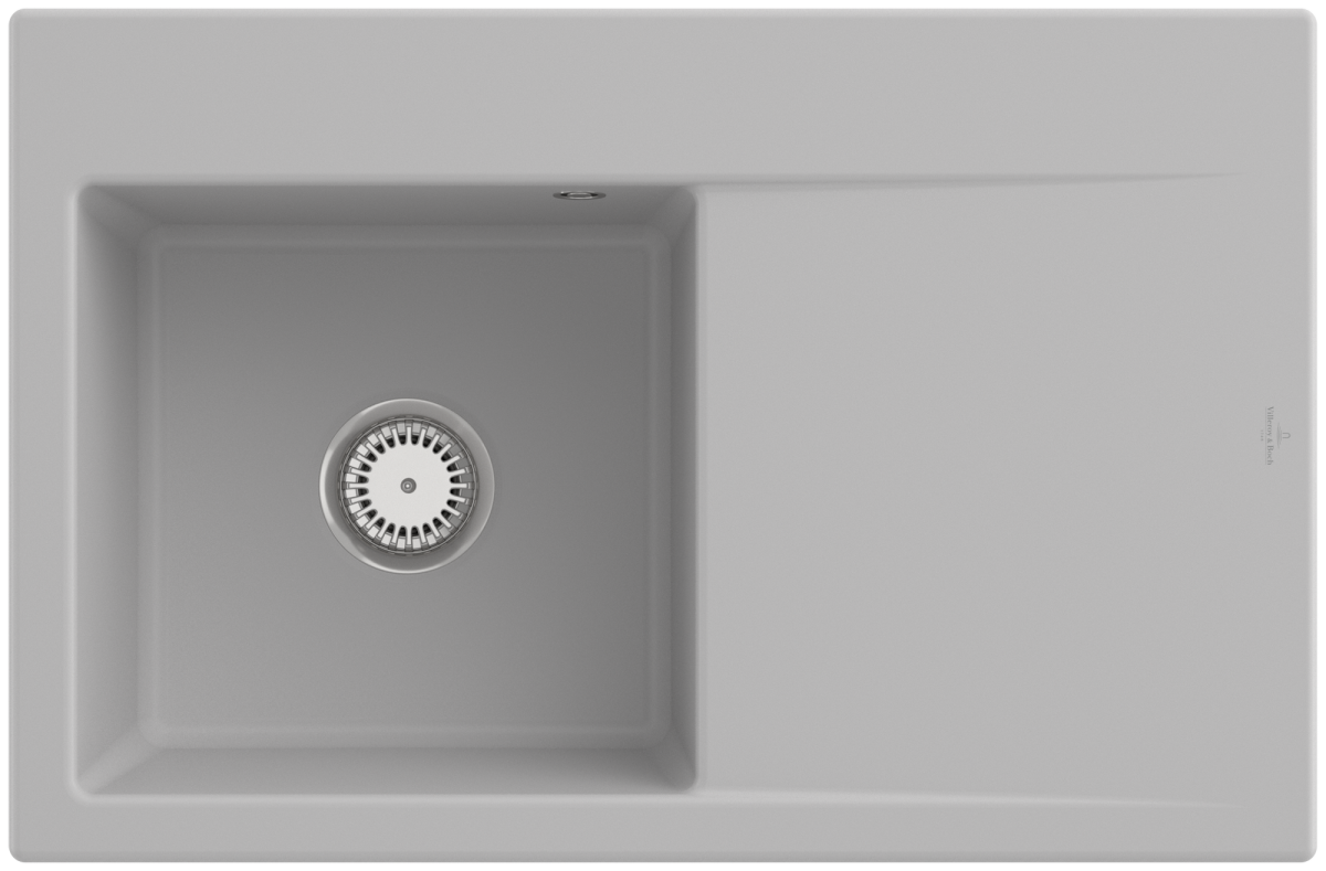 Villeroy & Boch 334802SMHL3 Subway Style 45 Steam Keramik Excenterbetätigung Spüle Aufliegend 50 cm Unterschrank